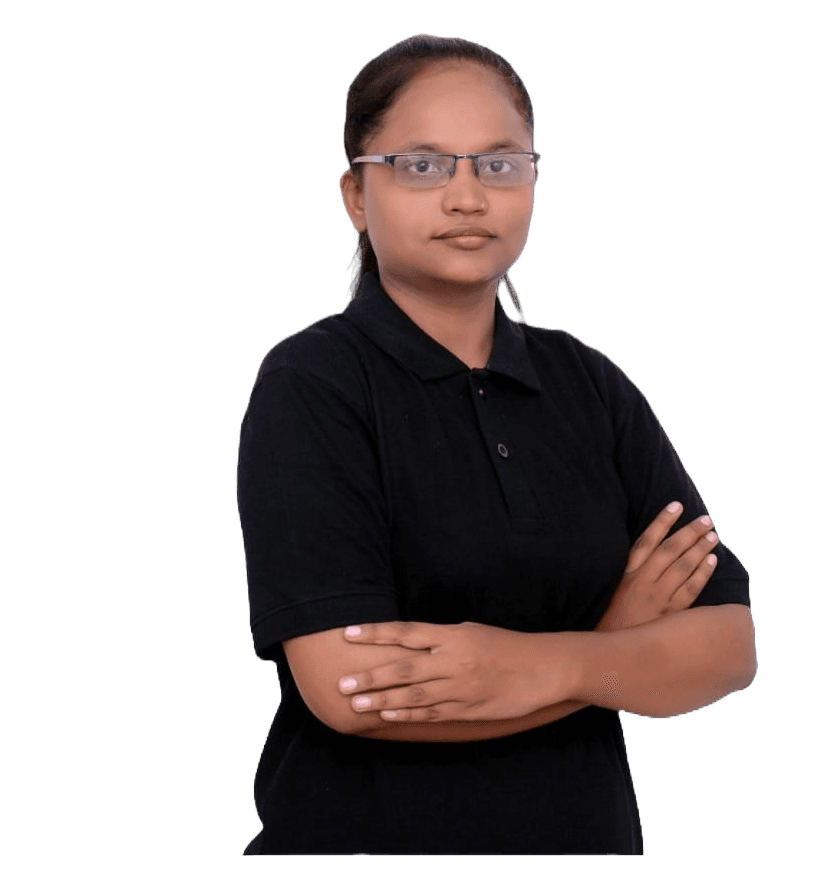 Rinki, NEET-experienced Science & Chemistry mentor, arms crossed